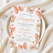 Coquette Bow Petite Citrouille Invitation d'annive