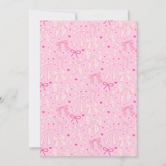 Coquette Bow Pink Graduation Party Invitation (Dos)