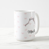 Coquette Bow Pink Personal Name Cup Coffee Mug (Devant droit)