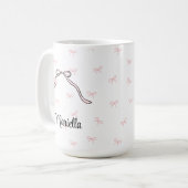 Coquette Bow Pink Personal Name Cup Coffee Mug (Devant gauche)