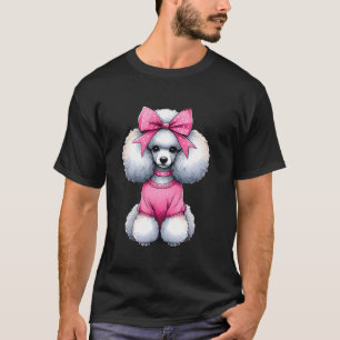 Coquette Bow Poedel Hond Mama Roze Lint Schattigee T-shirt