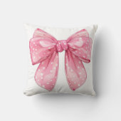 Coquette Bow Polka Dot Kussen (Voorkant)