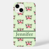 Coquette Bow Preppy Pink en Mint Green Case-Mate iPhone Case (Achterkant)