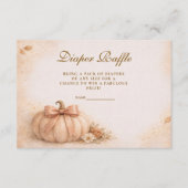 Coquette Bow Pumpkin Fall Diapper Raffle Informatiekaartje (Voorkant)