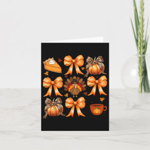 Coquette Bow Pumpkin Pie Turkije Thanksgiving Autu Kaart