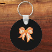 Coquette Bow Pumpkin Thanksgiving Autumn Fall Y'al Sleutelhanger (Voorkant)