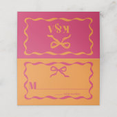 Coquette Bow Retro bruiloft (Buitenkant ongevouwen)