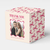 Coquette Bow Retro bruiloft Bedankdoosjes (Voorkant Zijde)