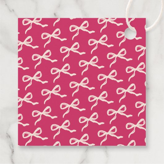 Coquette Bow Retro bruiloft Bedankjes Labels (Achterkant)