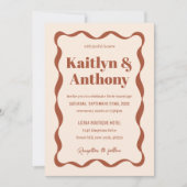 Coquette Bow Retro bruiloft Kaart (Voorkant)