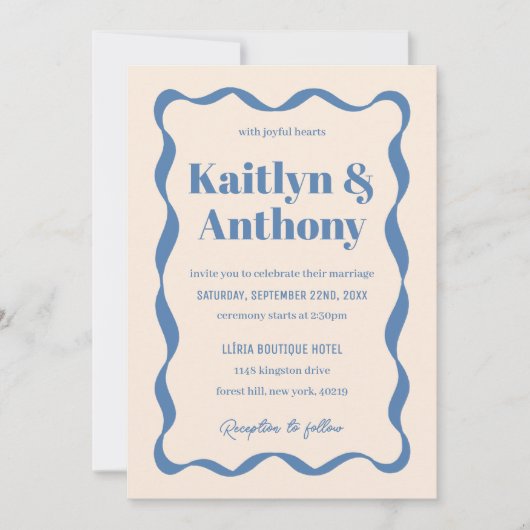 Coquette Bow Retro bruiloft Kaart (Voorkant)