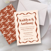 Coquette Bow Retro bruiloft Kaart