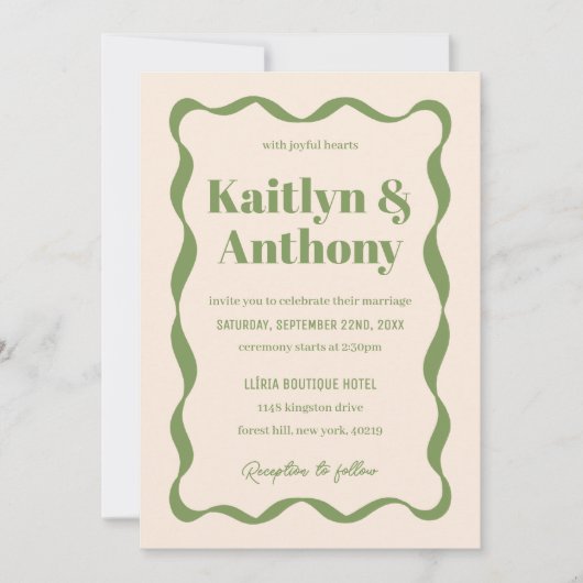 Coquette Bow Retro bruiloft Kaart (Voorkant)