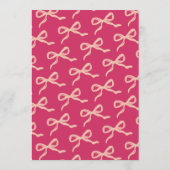 Coquette Bow Retro bruiloft Menu (Achterkant)