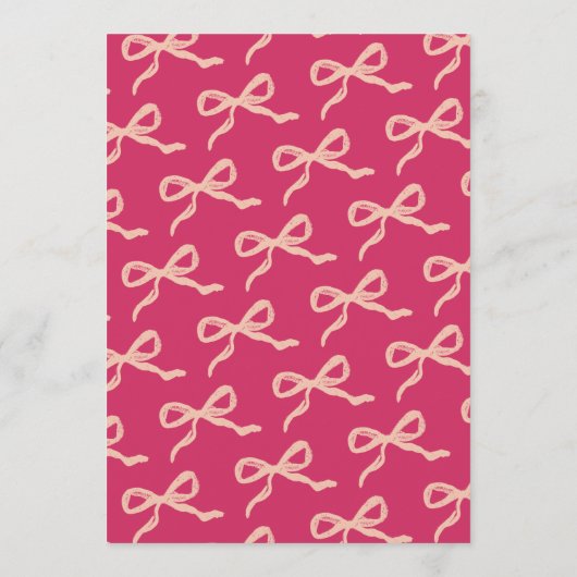 Coquette Bow Retro bruiloft Menu (Achterkant)