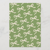 Coquette Bow Retro bruiloft Menu (Achterkant)