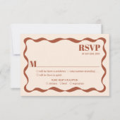 Coquette Bow Retro bruiloft RSVP Kaartje (Voorkant)