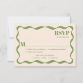 Coquette Bow Retro bruiloft RSVP Kaartje (Voorkant)