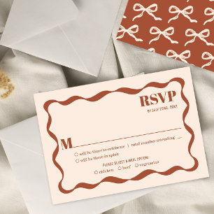 Coquette Bow Retro bruiloft RSVP Kaartje