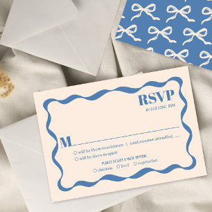 Coquette Bow Retro bruiloft RSVP Kaartje