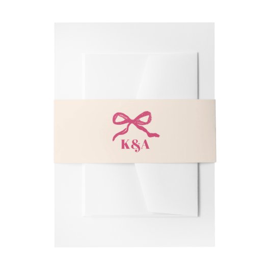 Coquette Bow Retro bruiloft Uitnodigingen Wikkel (Voorkant Voorbeeld)