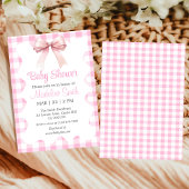 Coquette Bow rose Baby shower Invitation fille