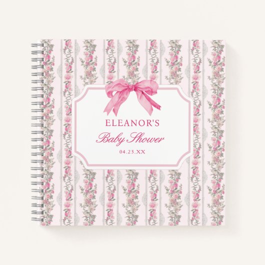 Coquette Bow rose Baby shower livre d'or (Devant)