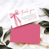 Coquette Bow Rose Blush Carte de remerciements de 