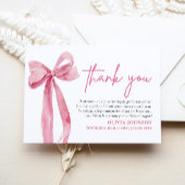 Coquette Bow Rose Blush Carte de remerciements de