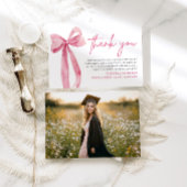 Coquette Bow Rose Blush Carte de remerciements de