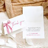 Coquette Bow Rose Blush Carte de remerciements de