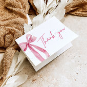 Coquette Bow Rose Blush Carte de remerciements de