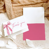 Coquette Bow Rose Blush Carte de remerciements de