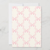 Coquette Bow Rose Cute Invitation Anniversaire (Dos)