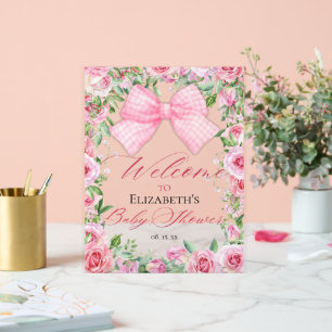 Coquette Bow rose et Baby shower Rose Bienvenue