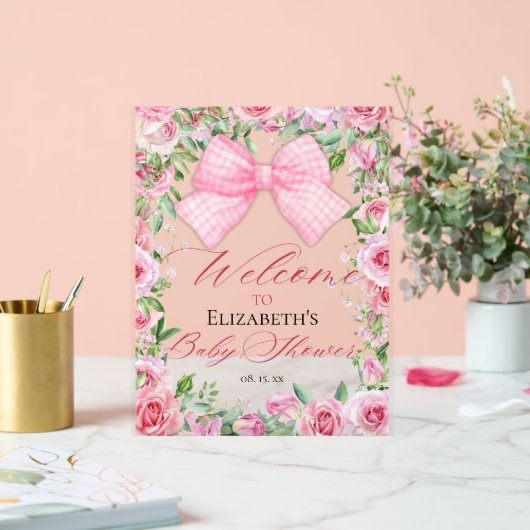 Coquette Bow rose et Baby shower Rose Bienvenue (Mariage)