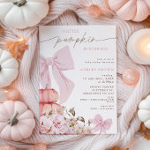 Coquette Bow rose Floral Baby shower Invitation