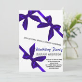 Coquette Bow rose Invitation Anniversaire, 13e Bi (Debout devant)