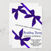 Coquette Bow rose Invitation Anniversaire, 13e Bi (Devant / Derrière)