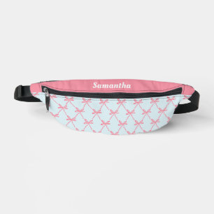 Coquette Bow rose Motif sur Blue Custom Name
