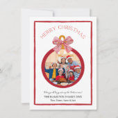 Coquette Bow rouge et blanc - Carte photo de Noël (Devant)
