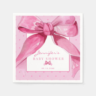 Coquette Bow   Roze Baby Meisje Douche Servet