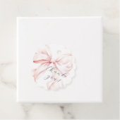 Coquette Bow Roze Baby shower Bedankjes Labels (In situ)