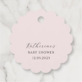 Coquette Bow Roze Baby shower Bedankjes Labels (Achterkant)