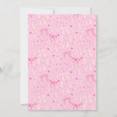 Coquette Bow Roze Baby shower Uitnodiging (Achterkant)