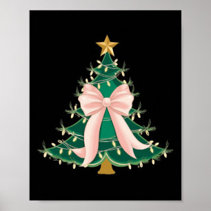 Coquette Bow Roze Kerstboom Bogen Xmas Vrouwen G Poster