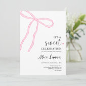 Coquette Bow Roze Verjaardagsfeest Kaart (Staand voorkant)