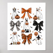 Coquette Bow Schattigee spookhonden Halloween pomp Poster (Voorkant)