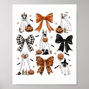 Coquette Bow Schattigee spookhonden Halloween pomp Poster