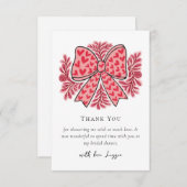 Coquette Bow Script-Vrijgezellenfeest Bedankkaart (Voorkant / Achterkant)